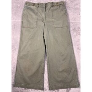 White House Black Market The Wide Leg Crop Pants Womens 12 Green